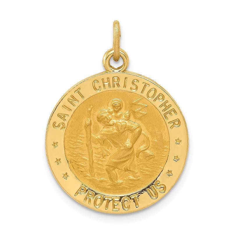 14k US Coast Guard Saint Christopher Medal Pendant. Weight: 2.28, Length: 25, Width: 19 - Seattle Gold Grillz