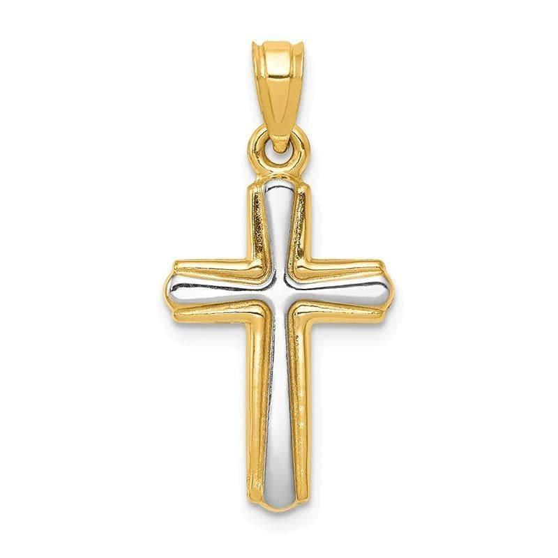 14k w-Rhodium Cross Pendant. Weight: 0.71, Length: 26, Width: 13 - Seattle Gold Grillz