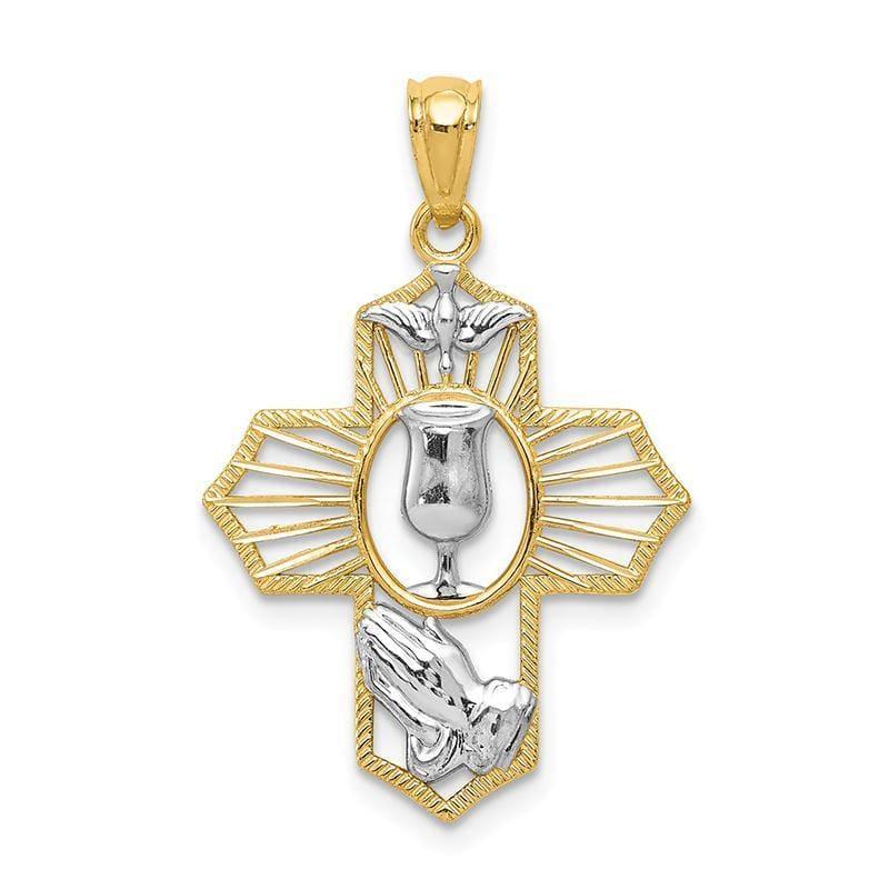 14k w-Rhodium Cross Pendant. Weight: 1.11, Length: 29, Width: 18 - Seattle Gold Grillz