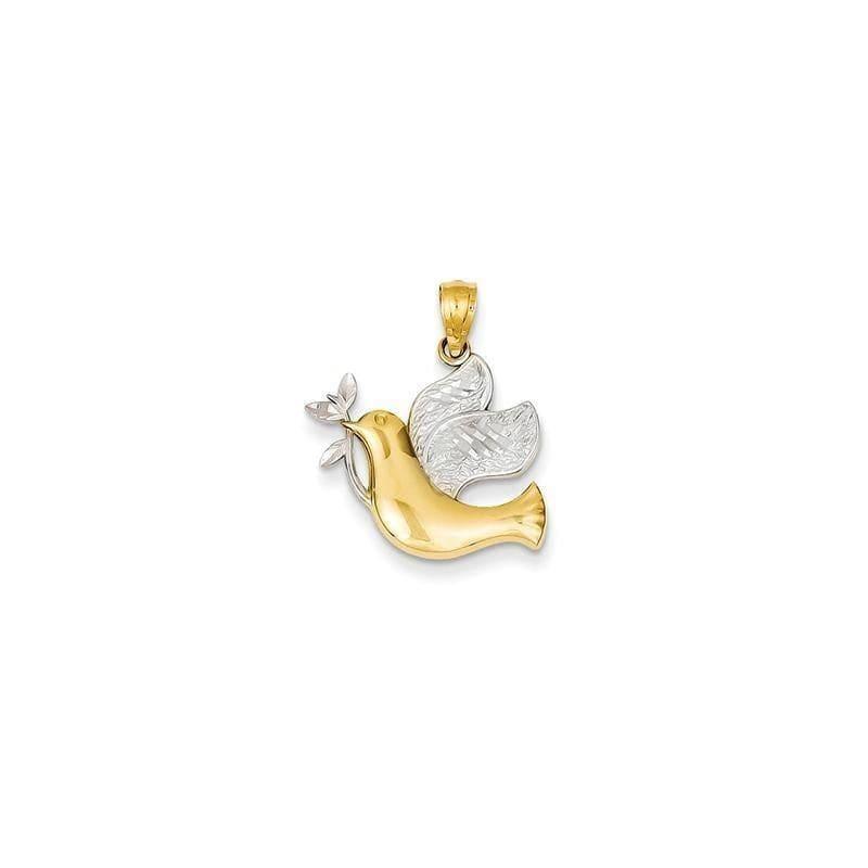 14k w-Rhodium Peace Dove Pendant - Seattle Gold Grillz