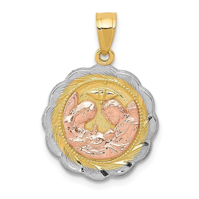 14k w-White & Rose Rhodium Baptism Pendant - Seattle Gold Grillz