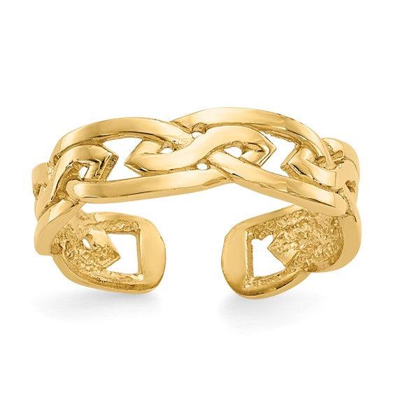 14k Weave Toe Ring - Seattle Gold Grillz