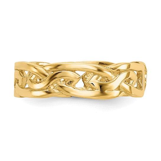 14k Weave Toe Ring - Seattle Gold Grillz