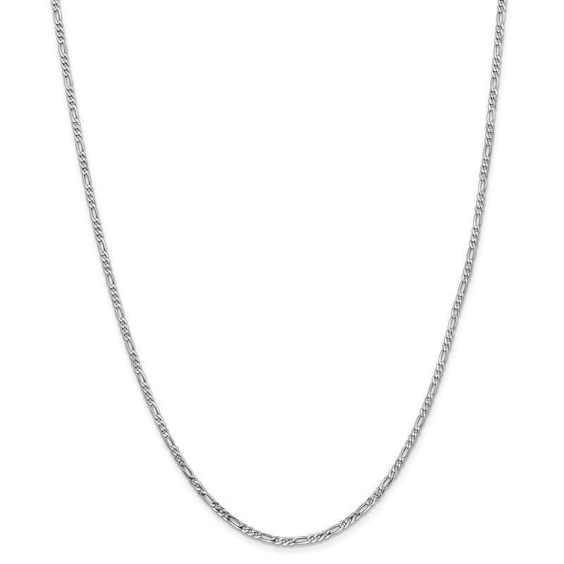 14k WG 2.25mm Flat Figaro Chain - Seattle Gold Grillz