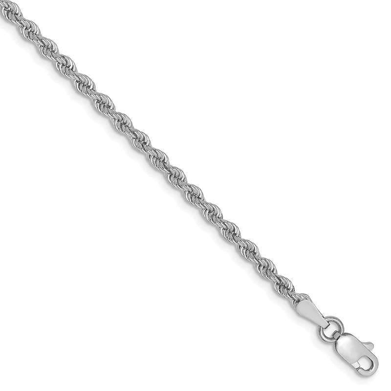 14k WG 2.5mm Handmade Regular Rope Bracelet - Seattle Gold Grillz