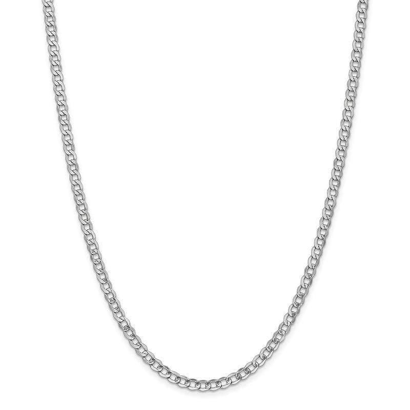 14k WG 4.3mm Semi-Solid Curb Link Chain - Seattle Gold Grillz