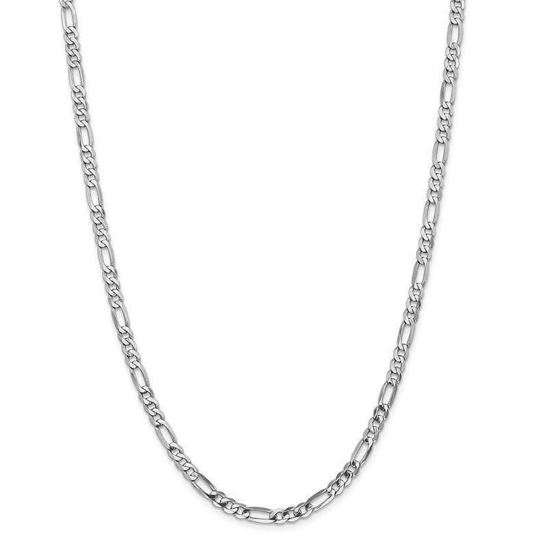 14k WG 4.5mm Flat Figaro Bracelet - Seattle Gold Grillz