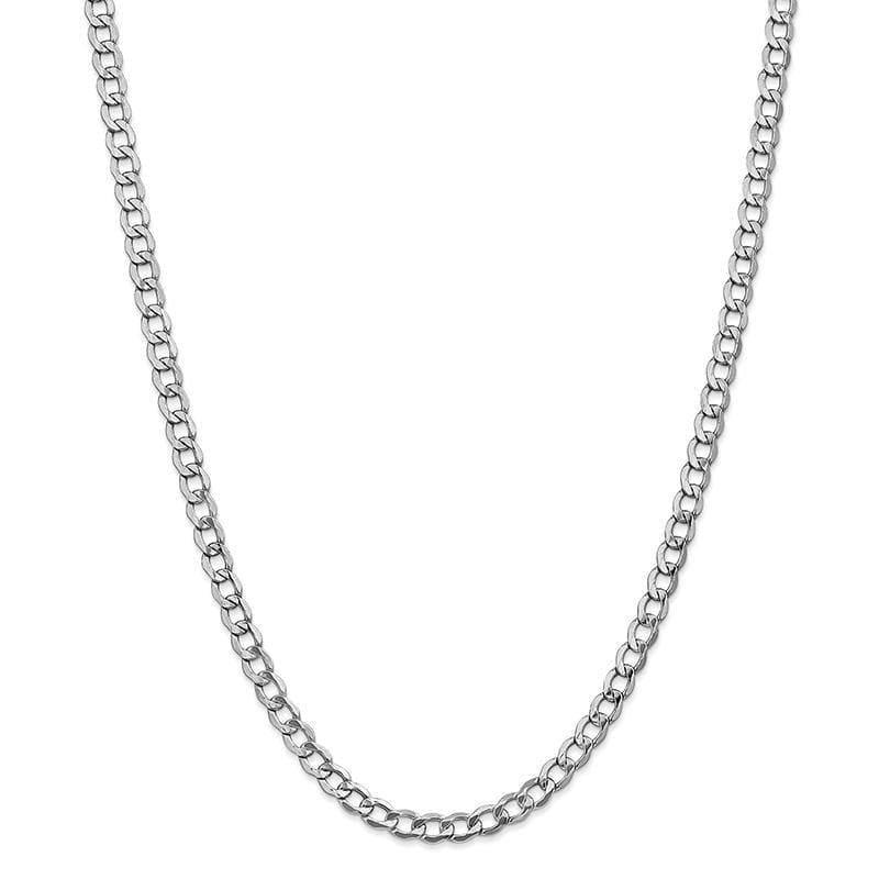14k WG 5.25mm Semi-Solid Curb Link Chain - Seattle Gold Grillz