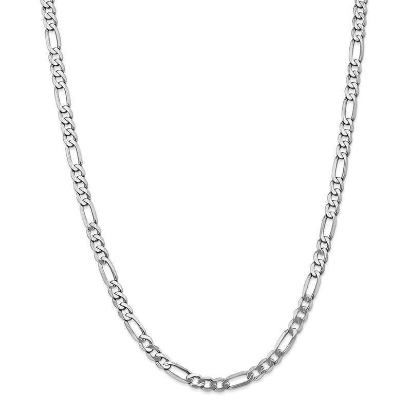 14k WG 5.5mm Flat Figaro Chain - Seattle Gold Grillz