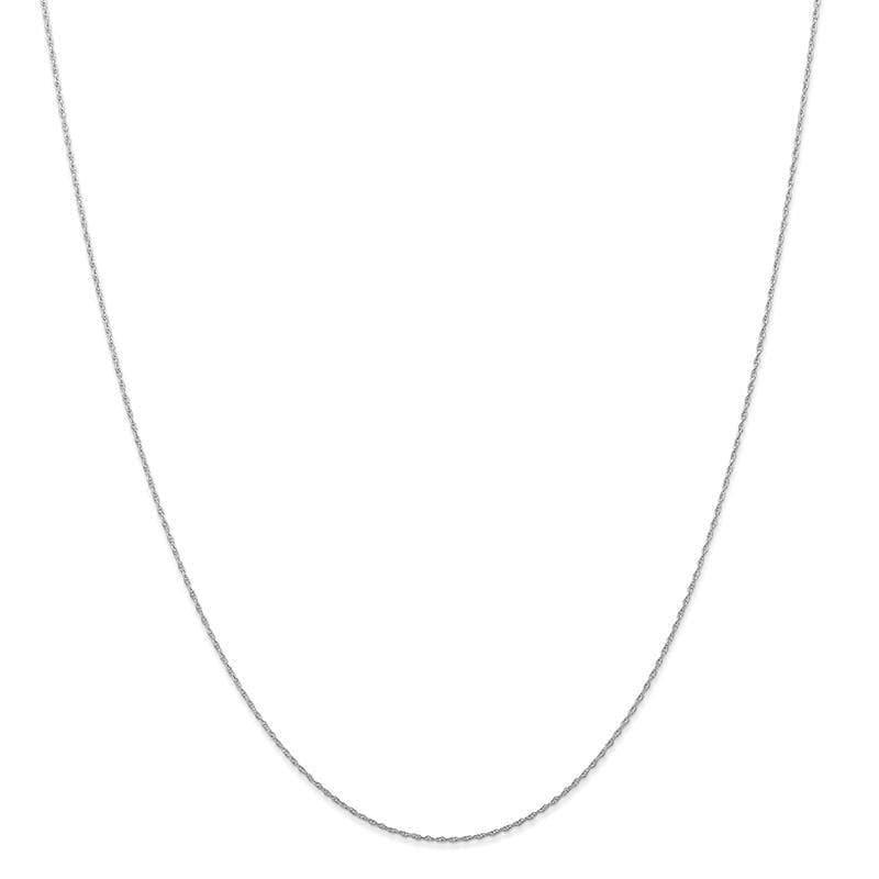 14k White Gold 0.5 mm Carded Cable Rope Chain - Seattle Gold Grillz