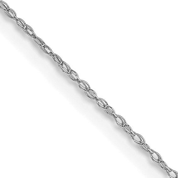 14k White Gold 0.5 mm Carded Cable Rope Chain - Seattle Gold Grillz