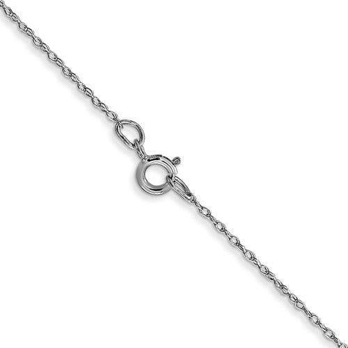 14k White Gold 0.5 mm Carded Cable Rope Chain - Seattle Gold Grillz