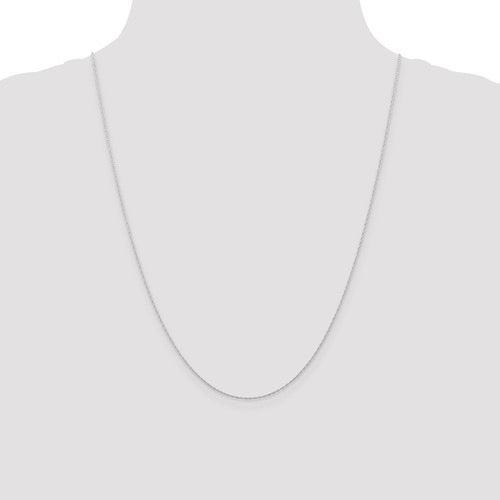 14k White Gold 0.5 mm Carded Cable Rope Chain - Seattle Gold Grillz