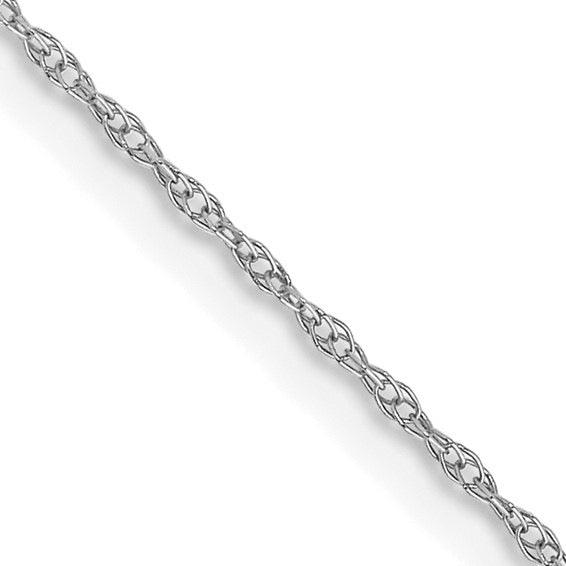 14k White Gold 0.6mm Carded Cable Rope Chain - Seattle Gold Grillz