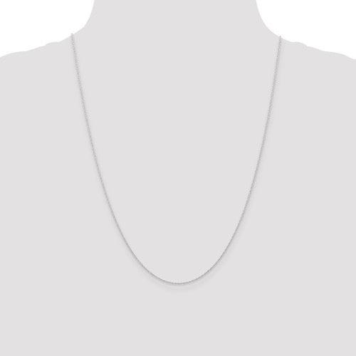 14k White Gold 0.6mm Carded Cable Rope Chain - Seattle Gold Grillz