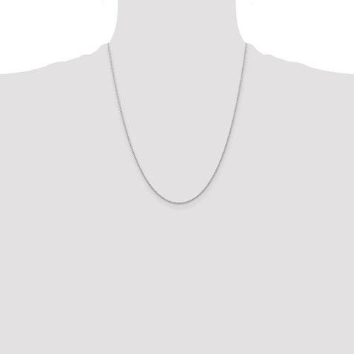 14k White Gold 0.7 mm Carded Cable Rope Chain - Seattle Gold Grillz