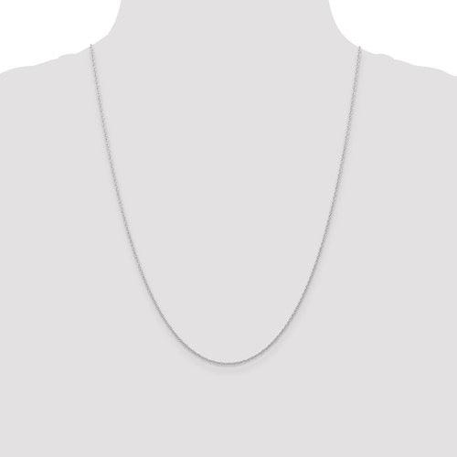 14k White Gold 0.7 mm Carded Cable Rope Chain - Seattle Gold Grillz
