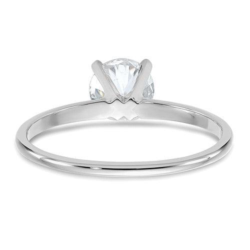14k White Gold 0.80ct 6 mm Round Colorless Moissanite Solitaire Ring - Seattle Gold Grillz