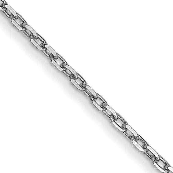 14k White Gold 0.8mm Diamond-cut Cable Chain - Seattle Gold Grillz