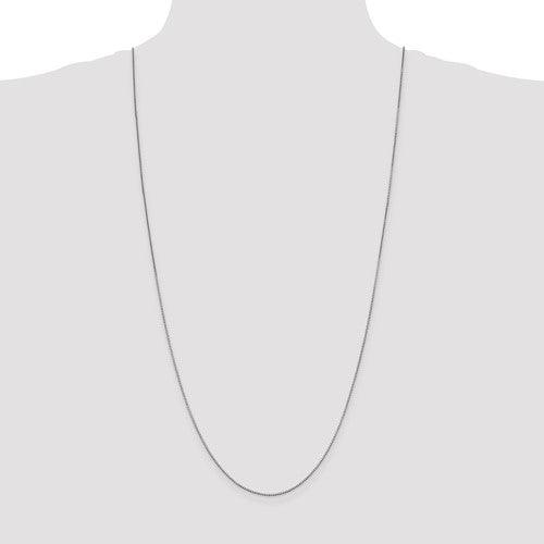 14k White Gold 0.95mm Box Chain - Seattle Gold Grillz