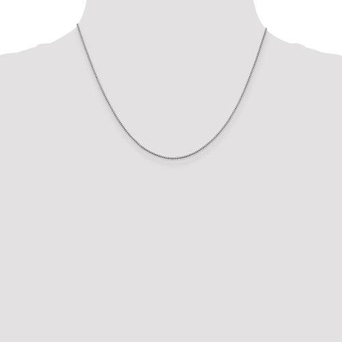 14k White Gold 0.95mm Box Chain - Seattle Gold Grillz