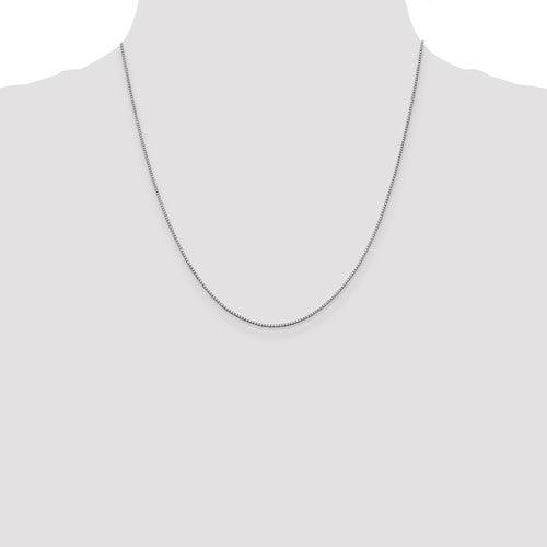 14k White Gold 0.95mm Box Chain - Seattle Gold Grillz