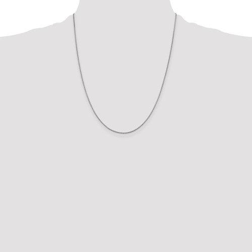 14k White Gold 0.95mm Box Chain - Seattle Gold Grillz