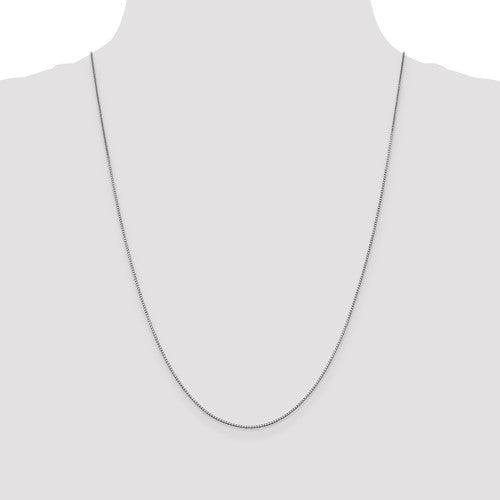 14k White Gold 0.95mm Box Chain - Seattle Gold Grillz