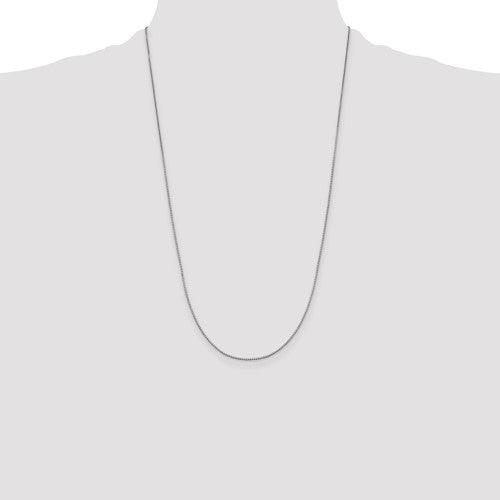 14k White Gold 0.95mm Box Chain - Seattle Gold Grillz