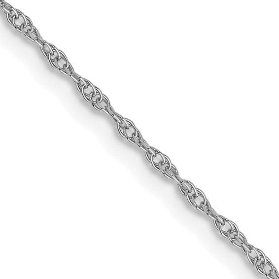 14k White Gold 0.95mm Carded Cable Rope Chain - Seattle Gold Grillz