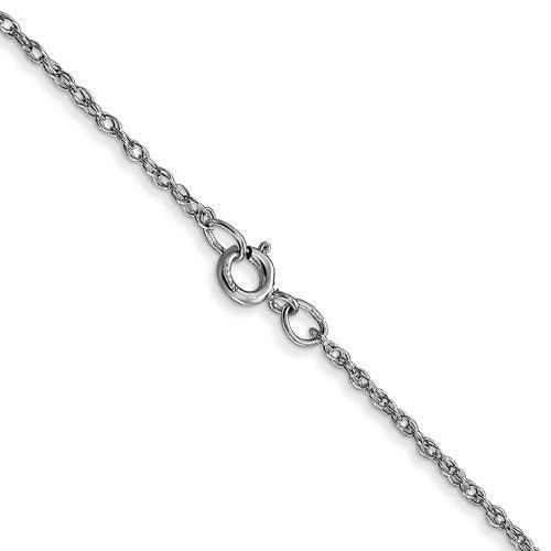 14k White Gold 0.95mm Carded Cable Rope Chain - Seattle Gold Grillz