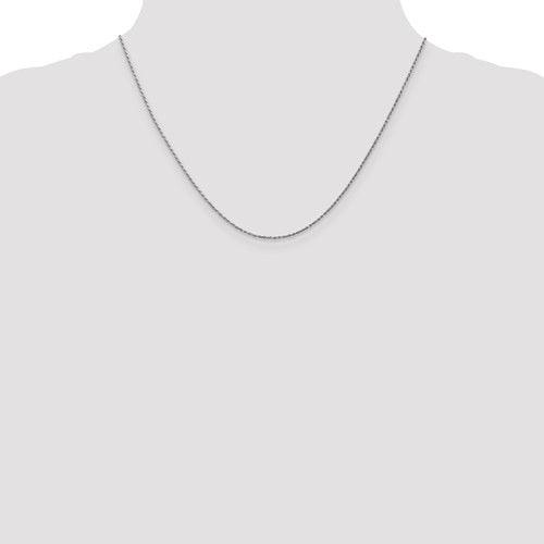 14k White Gold 0.95mm Carded Cable Rope Chain - Seattle Gold Grillz