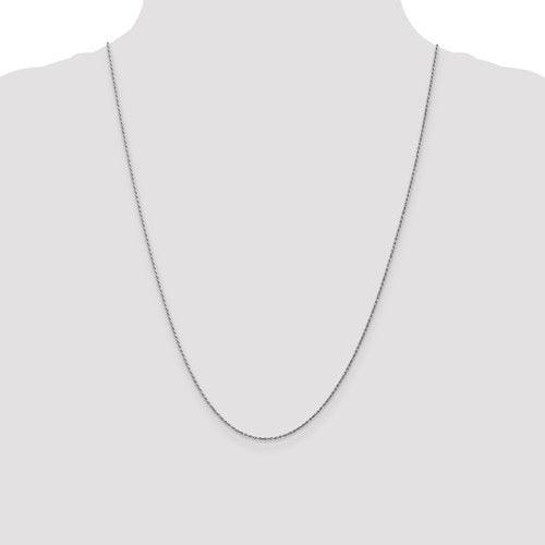 14k White Gold 0.95mm Carded Cable Rope Chain - Seattle Gold Grillz