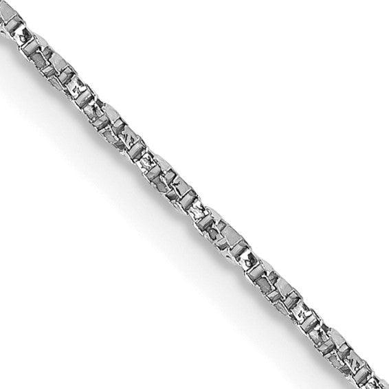 14k White Gold 0.95mm Twisted Box Chain - Seattle Gold Grillz