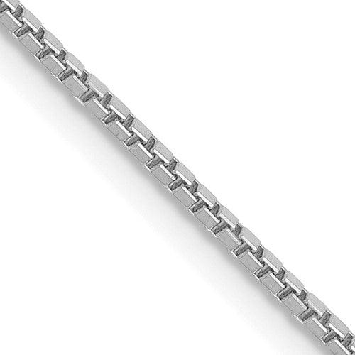14k White Gold 1.05mm Box Chain - Seattle Gold Grillz
