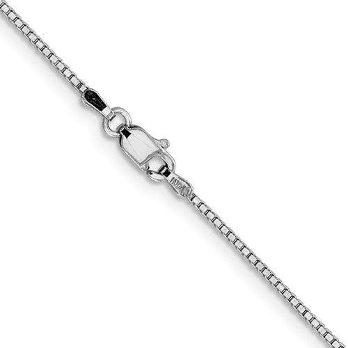14k White Gold 1.05mm Box Chain - Seattle Gold Grillz