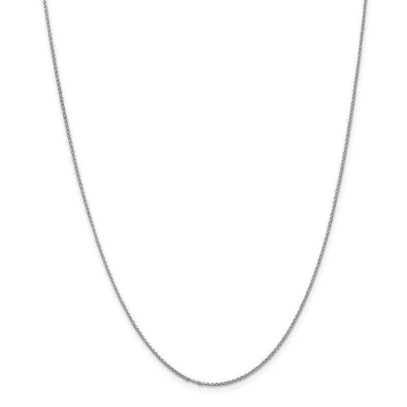 14k White Gold 1.15mm Rolo Pendant Chain - Seattle Gold Grillz