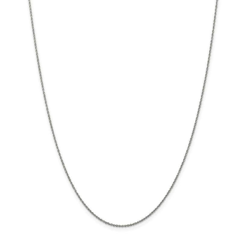 14k White Gold 1.1mm Baby Rope Chain - Seattle Gold Grillz