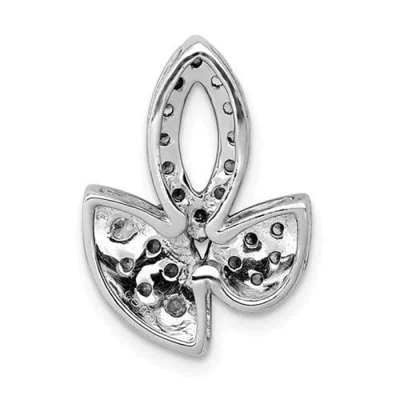 14k White Gold 1-2ct Diamond Fancy Leaf Chain Slide - Seattle Gold Grillz