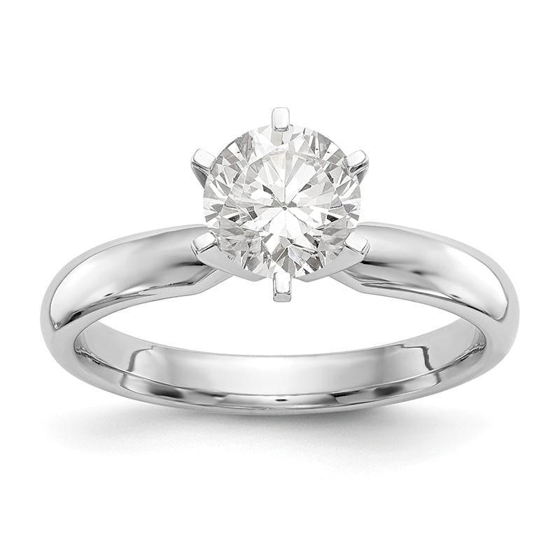 14k White Gold 1-2ct. Medium-Wt Comfort-Fit 6-Prong Ring Mounting - Seattle Gold Grillz