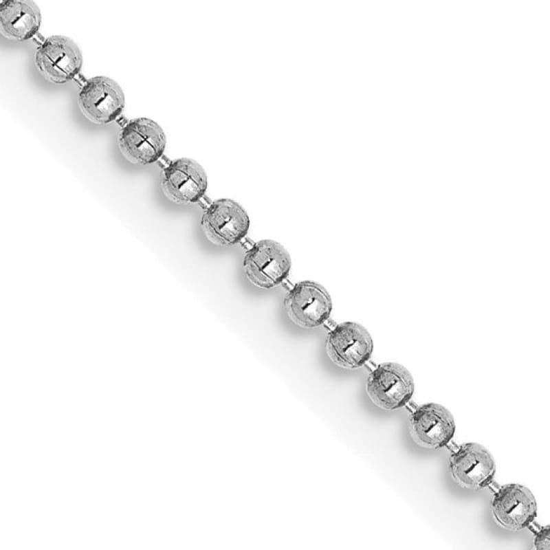 14K White Gold 1.2mm Diamond-cut Ball Chain - Seattle Gold Grillz
