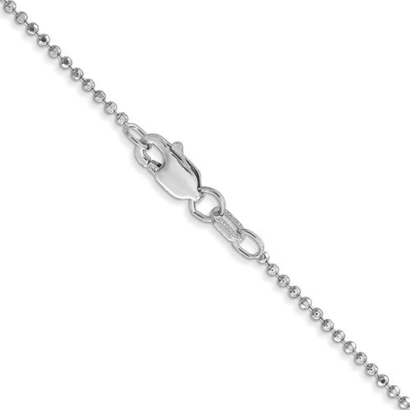 14K White Gold 1.2mm Diamond-cut Ball Chain - Seattle Gold Grillz