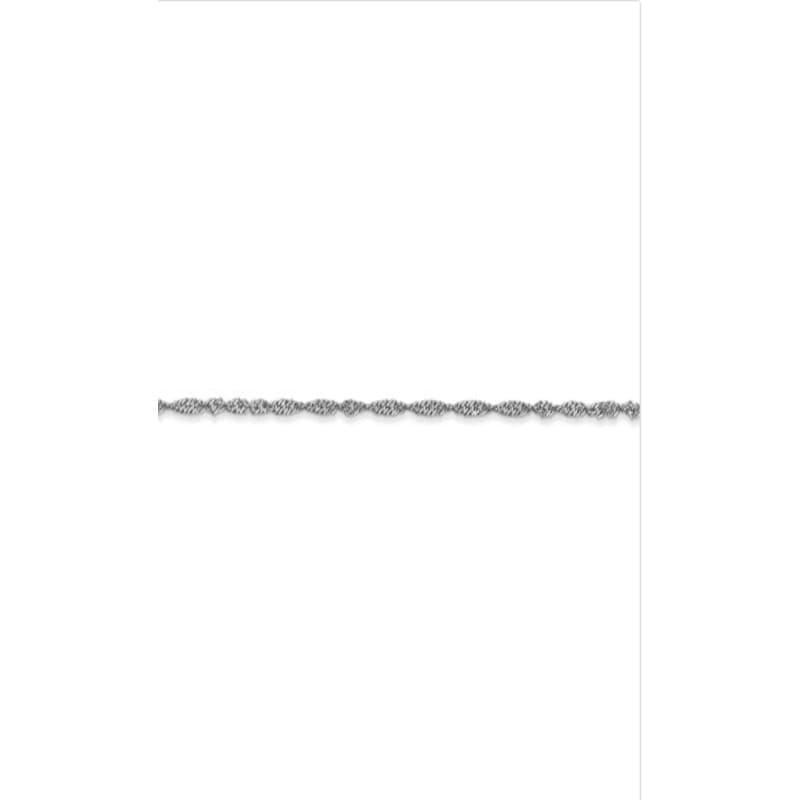 14k White Gold 1.4mm Singapore Chain Anklet - Seattle Gold Grillz