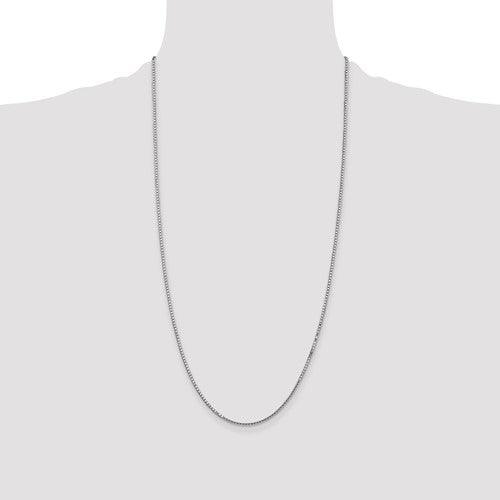 14k White Gold 1.50mm Box Chain - Seattle Gold Grillz