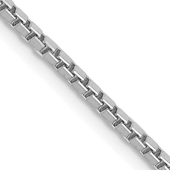 14k White Gold 1.50mm Box Chain - Seattle Gold Grillz