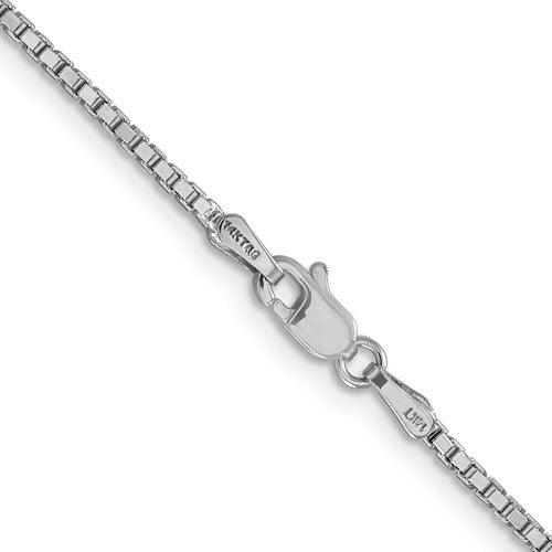 14k White Gold 1.50mm Box Chain - Seattle Gold Grillz