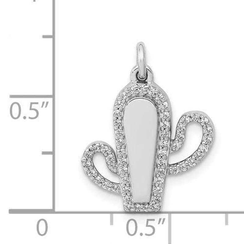 14k White Gold 1-5ct. Diamond Cactus Pendant - Seattle Gold Grillz