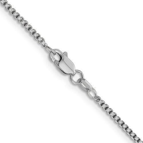 14k White Gold 1.5mm Hollow Round Box Chain - Seattle Gold Grillz