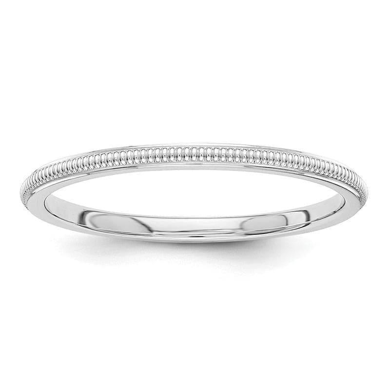 14k White Gold 1.5mm Milgrain Band - Seattle Gold Grillz