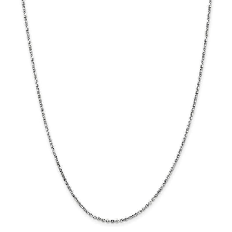 14k White Gold 1.65mm Solid Diamond Cut Cable Chain - Seattle Gold Grillz